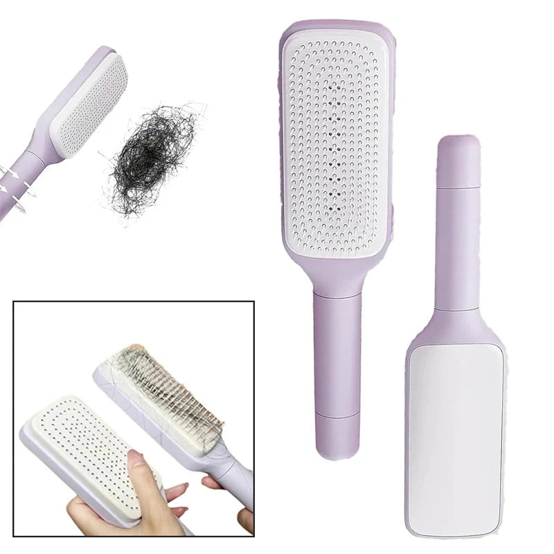 Brosse à cheveux auto-nettoyante