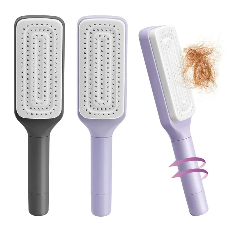 Brosse à cheveux auto-nettoyante